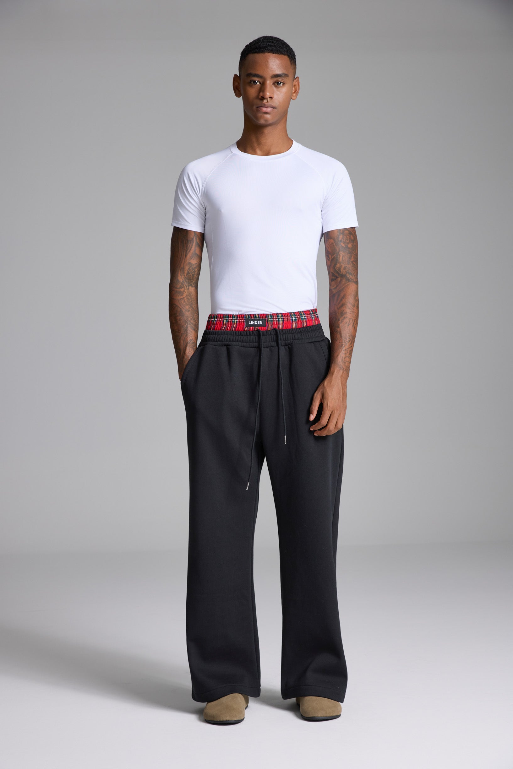 ギンガム ボクサースウェットパンツ ブラック – Woolenmaker Japan