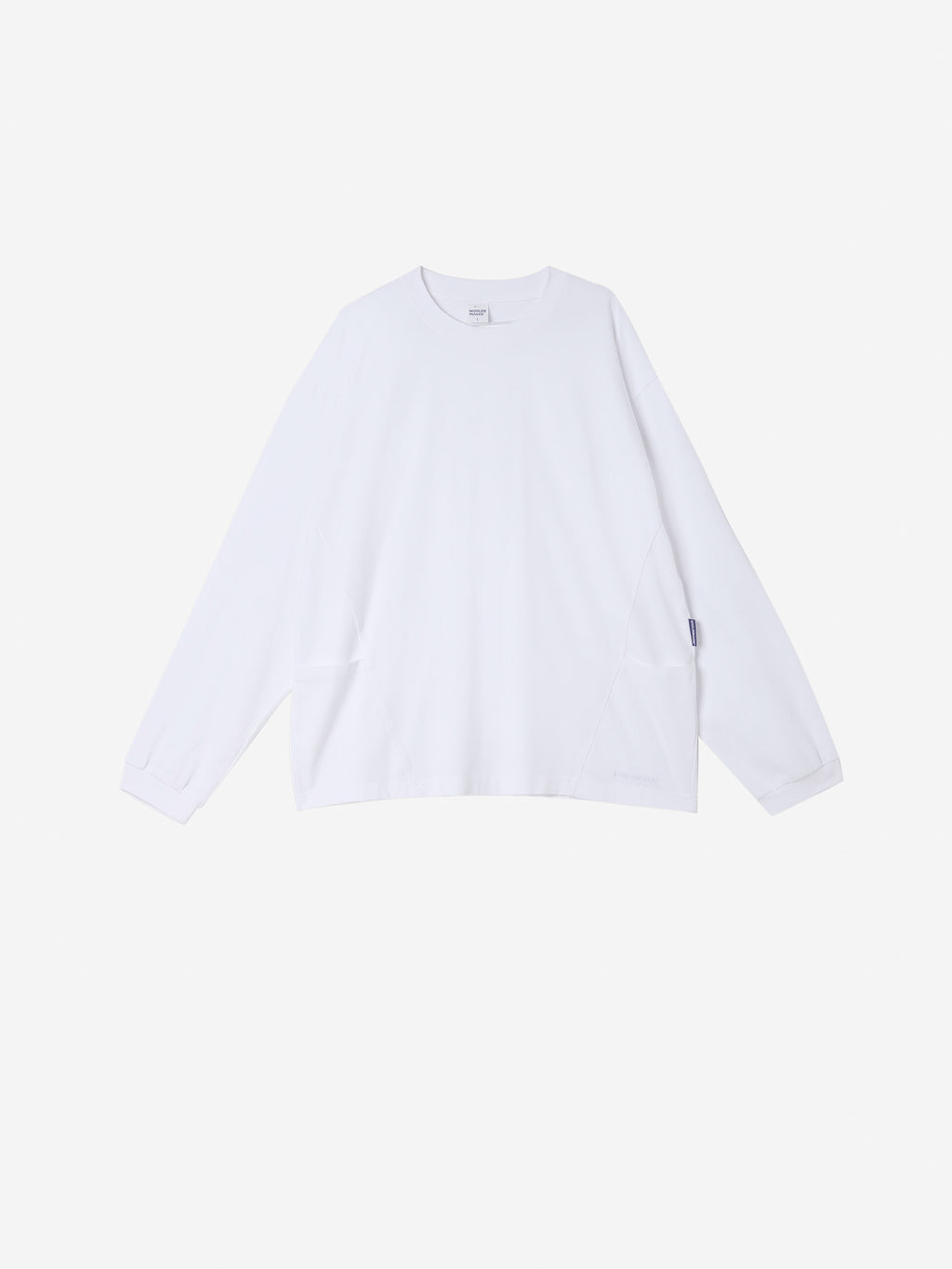 【綿100%】長袖 ポケットTシャツ | 肌触りの良い ホワイトで温もりのある ルーズフィット