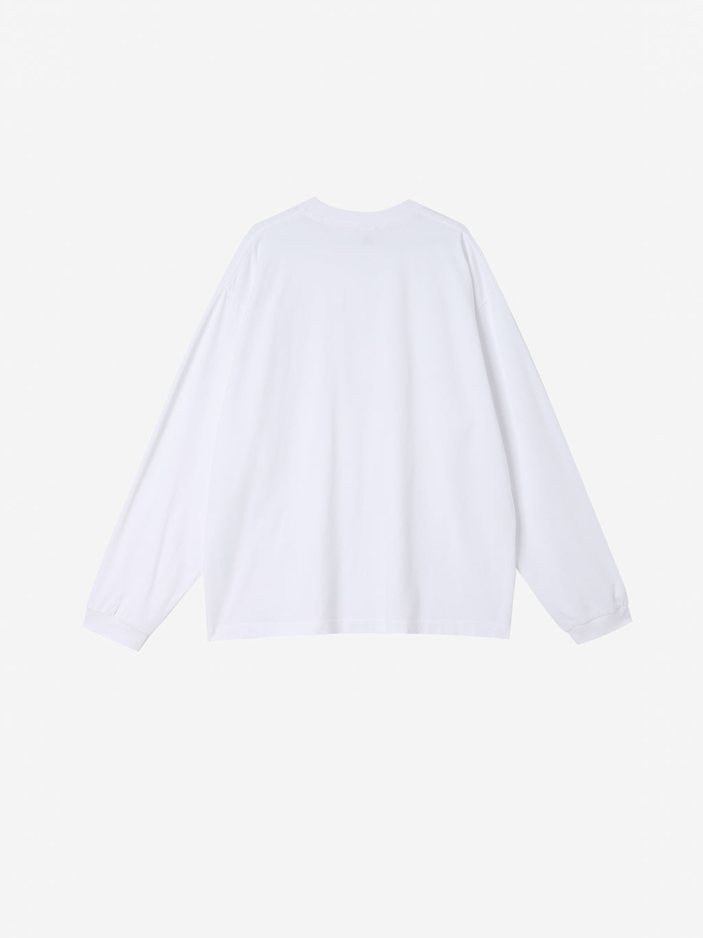 【綿100%】長袖 ポケットTシャツ | 肌触りの良い ホワイトで温もりのある ルーズフィット