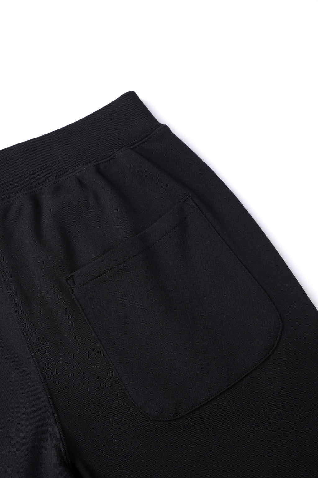 【コスパ優秀】ベーシック 綿 パーカー＆パンツ ブラック | 帽子付き ポケット付きのゆったり2点セット