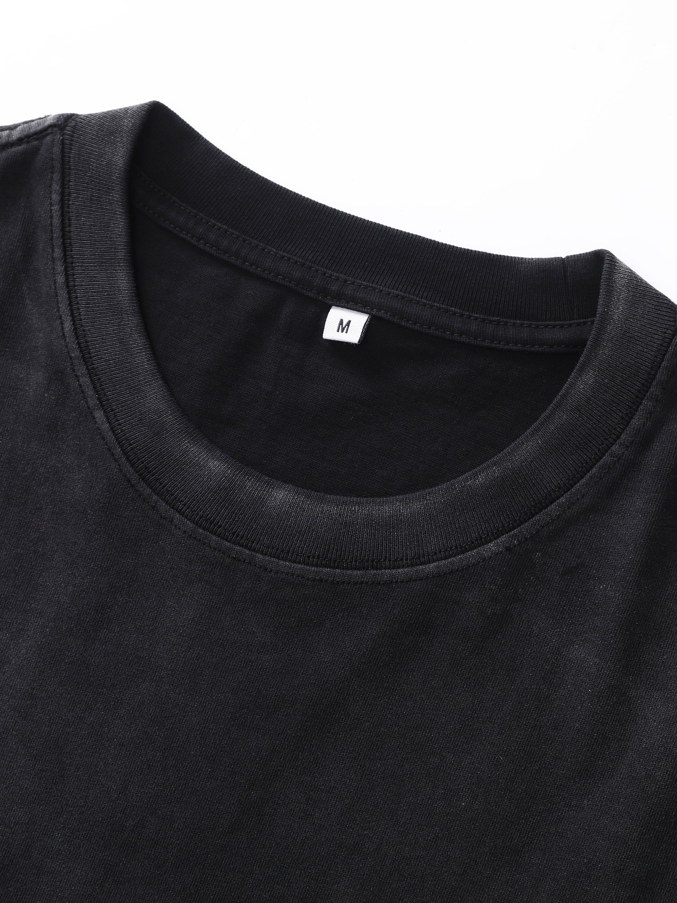 【渋谷系クール】LINDEN クロップドTシャツ ブラック | デザイン文字入りの短めシルエット