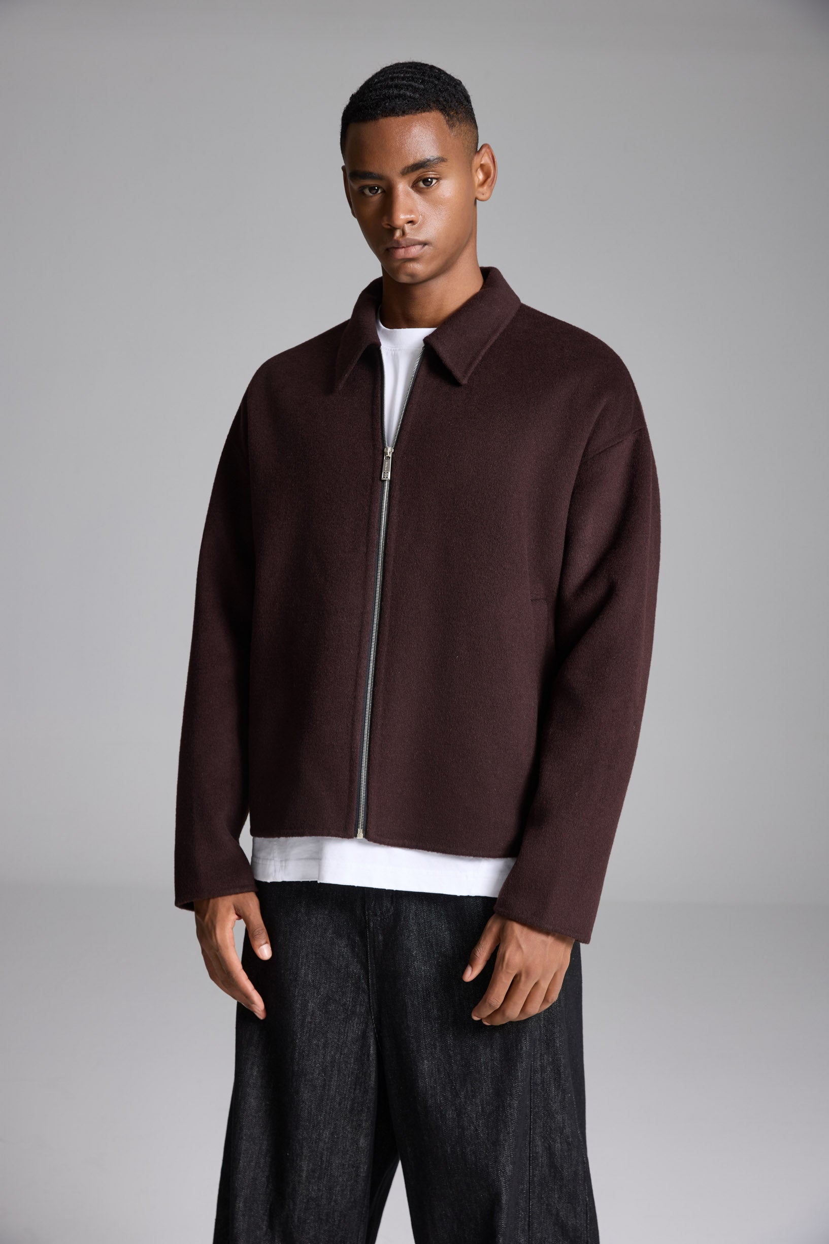 ハンドメイド ピュアウール ジャケット ブラウン