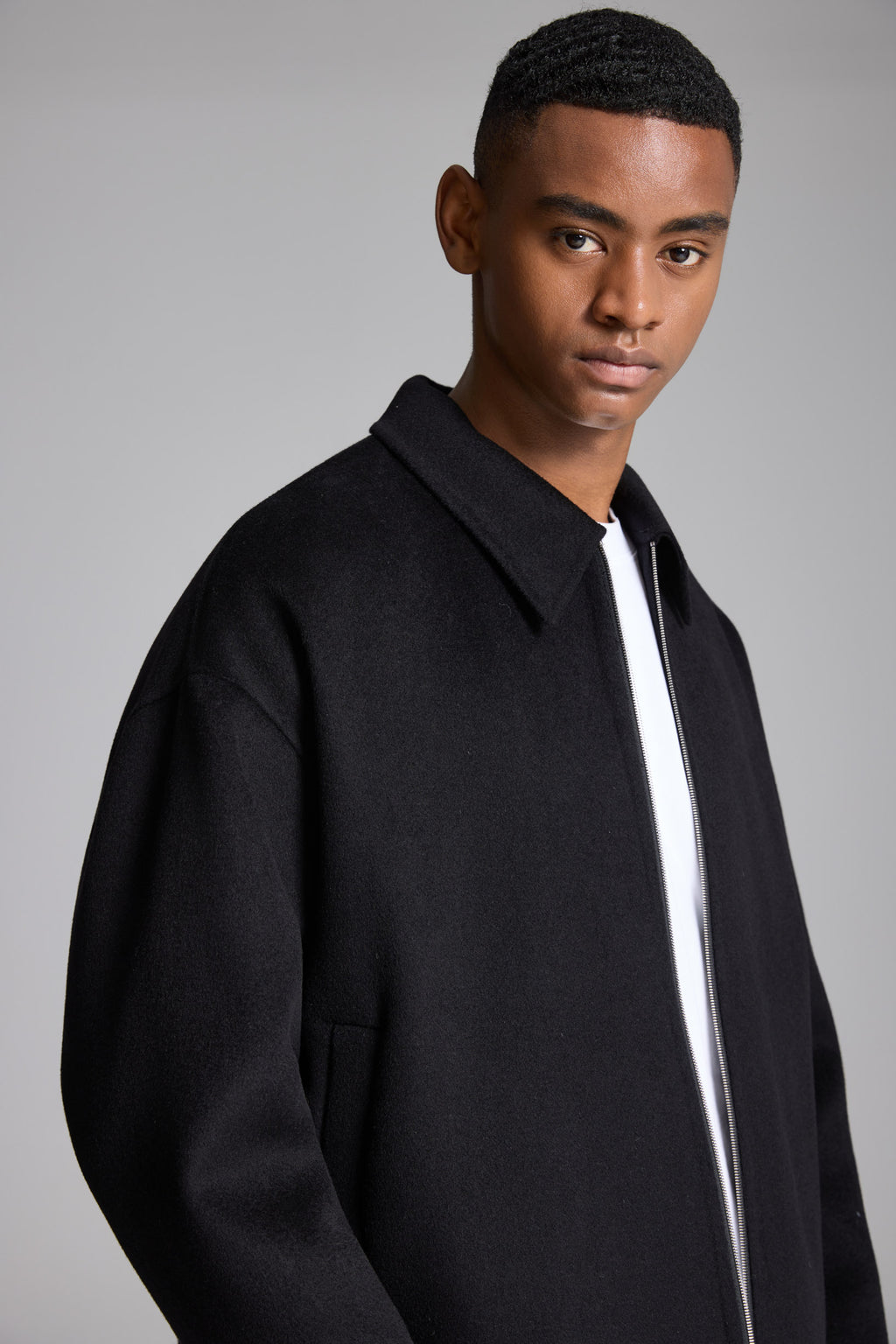 ハンドメイド ピュアウール ジャケット ブラック