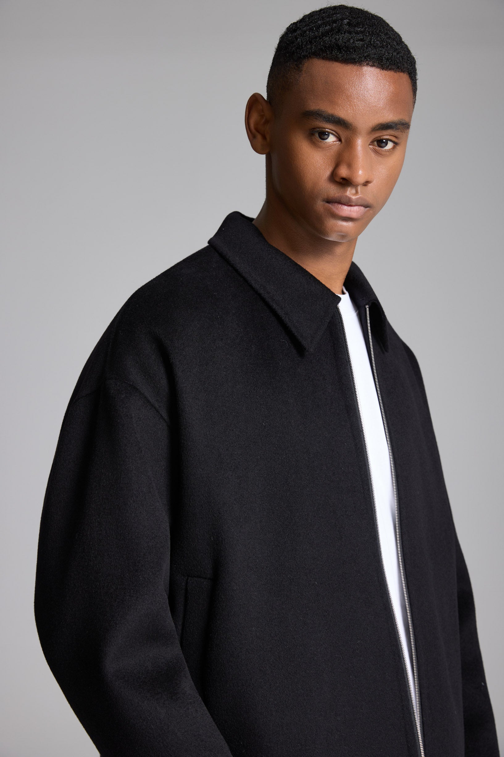 ハンドメイド ピュアウール ジャケット ブラック